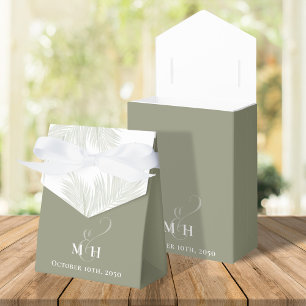 Wedding Beach Botanical Tropical Palm Leaves Favor Box