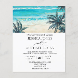 Wedding Beach Destination Ocean Watercolor Budget Flyer