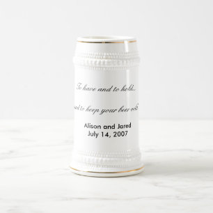 Wedding beer stein- wedding favour or gift stein