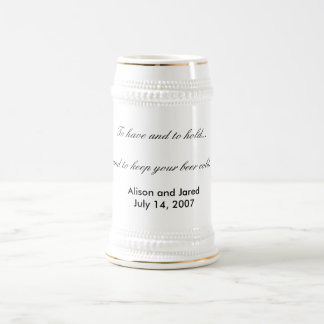 Wedding beer stein- wedding favour or gift stein