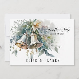 Wedding Bells And Peony Wedding Save The Date Invitation