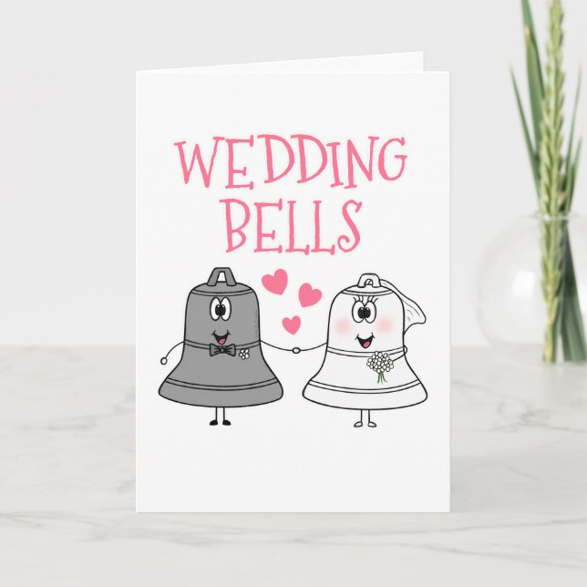 Wedding Bells Cute Funny Wedding Card (Front)