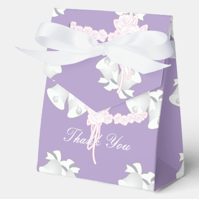 Wedding Bells Floral Lilac Thank You    Favor Box (Front)