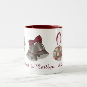 Wedding Bells Flowers Bow Tie Personalized Mug