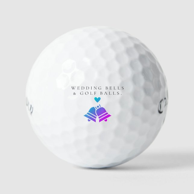 'Wedding Bells & Golf Balls' Wedding Favour Gift  Balls (Front)