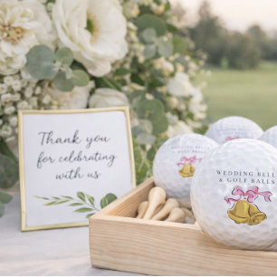 'Wedding Bells & Golf Balls' Wedding Favour Gift  Balls