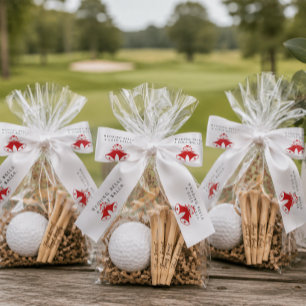 'Wedding Bells & Golf Balls' Wedding Favour Gift Satin Ribbon