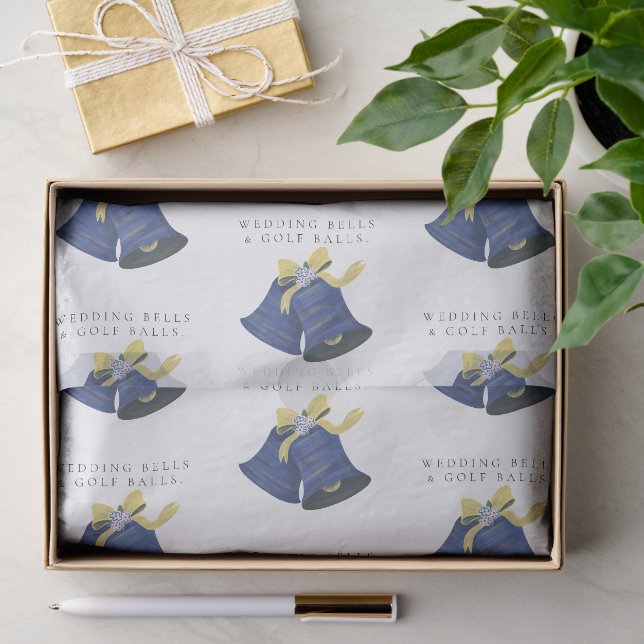 'Wedding Bells & Golf Balls' Wedding Favour Gift  Tissue Paper (Gift)