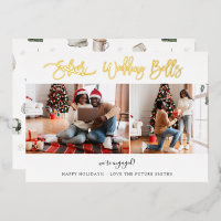 Wedding Bells Multi Photo Engagement or Elope Card