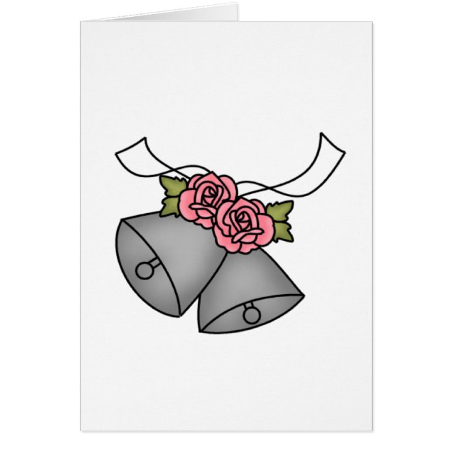 Wedding Bells Pink Roses Cards (Front)