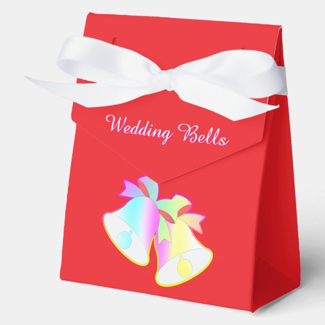 Wedding Bells Red  Favor Box (Front)