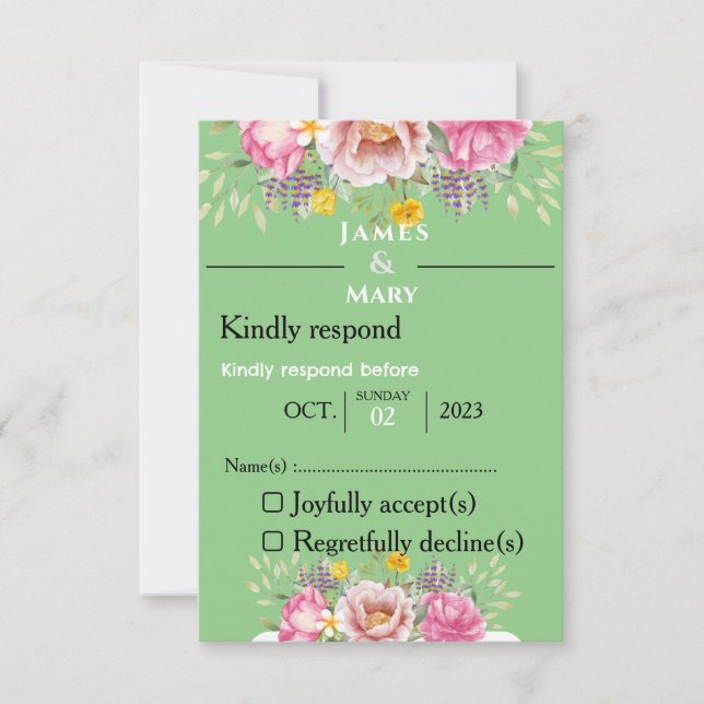 WEDDING BELLS   RSVP CARD (Front)