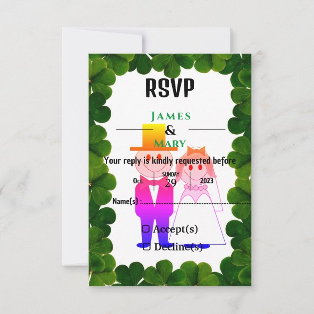WEDDING BELLS  RSVP CARD (Front)