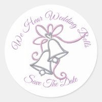 wedding bells save the date stickers