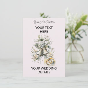 Wedding Bells  Watercolor Wedding Invitation
