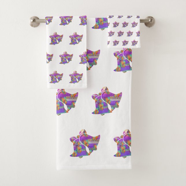 Wedding Bells White  Bath Towel Set (Insitu)