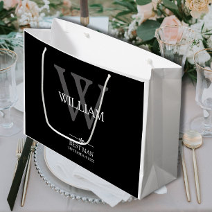 Wedding Best Man Gift Custom Chic Modern Classy Large Gift Bag