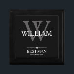 Wedding Best Man Gift Custom Name Elegant Cool  Gift Box<br><div class="desc">Wedding Best Man Gift Monogram Script Customized Name Elegant Cool Keepsake Gift Box. Click personalize this template to customize it with the monogram last name initial, first name, and date quickly and easily. Matching Best Man Gift items in Best Man Collections in this store. Ships Worldwide Fast. Wedding Best Man...</div>