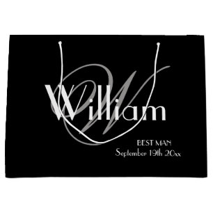 Wedding Best Man Gift Elegant Custom Classic Cool Large Gift Bag