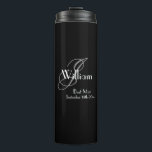 Wedding Best Man Gift Elegant Monogram Cool Black  Thermal Tumbler<br><div class="desc">Wedding Best Man Gift Elegant Monogram Initial And Name Cool Black Thermal Tumbler. Click personalize this template to customize it with the monogram last name initial and the first name and date quickly and easily. Wedding Best Man Gift Elegant Monogram Cool Black Thermal Tumbler, is part of the Best Man...</div>