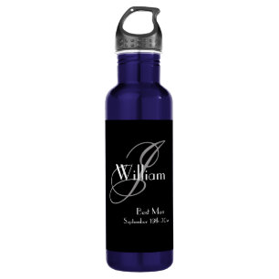  Wedding Best Man Gift Modern Monogram Name Cool 710 Ml Water Bottle