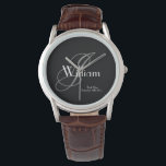 Wedding Best Man Gift Modern Monogram Name Cool  Watch<br><div class="desc">Wedding Best Man Gift Modern Monogram And Name Cool Classic Watch. Customize it for that extra special touch to your Best Man gift. Click personalize this template to customize it with your monogram last name initial, first name and date quickly and easily. Wedding Best Man Gift Modern Monogram Name Cool...</div>