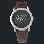 Wedding Best Man Gift Modern Monogram Name Cool  Watch<br><div class="desc">Wedding Best Man Gift Modern Monogram And Name Cool Classic Watch. Customize it for that extra special touch to your Best Man gift. Click personalize this template to customize it with your monogram last name initial, first name and date quickly and easily. Wedding Best Man Gift Modern Monogram Name Cool...</div>