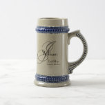 Wedding Best Man Gift Rustic Monogram Initial Name Beer Stein<br><div class="desc">Wedding Best Man Gift Rustic Monogram Initial Name Beer Stein. Rustic Best Man Gift with modern monogram last name initial, first name and date on the simple classic Beer Stein. Click personalize this template to customize it with your monogram last name initial, your first name and marriage date quickly and...</div>