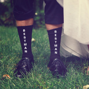 Wedding Best Man Personalized Black Socks