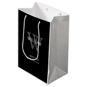Wedding Best Man Personalized Chic Modern Classy Medium Gift Bag