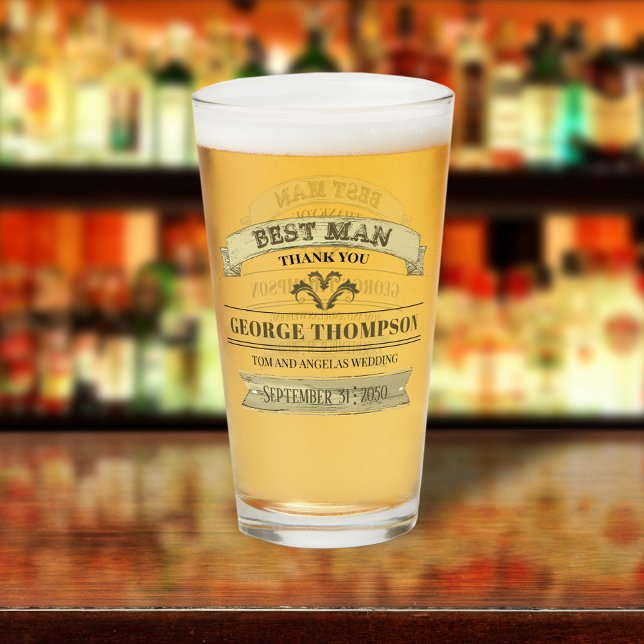 Wedding Best Man Vintage Classic Simple Glass (Creator Uploaded)