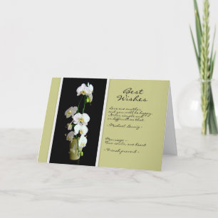Wedding Best Wishes White Orchids Card