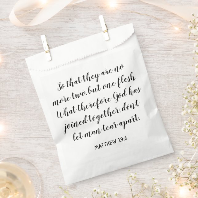 Wedding Bible Verse Matthew 19:6 Favour Bag (Clipped)