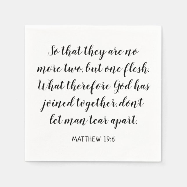 Wedding Bible Verse Matthew 19:6 Napkin (Front)