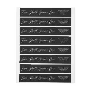 Wedding Bible Verse Two Shall Become One Script Wrap Around Label