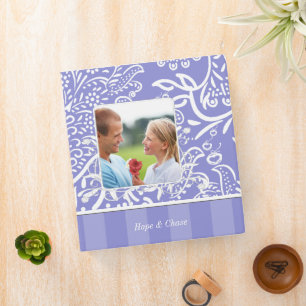 Wedding Binder Blue Paisley Engagement Photo