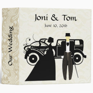Wedding Binder with Vintage Bride and Groom