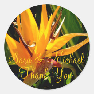 Wedding Bird of Paradise Thank You Label