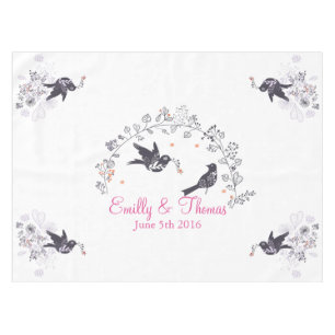 wedding birds on branch customizable tablecloth