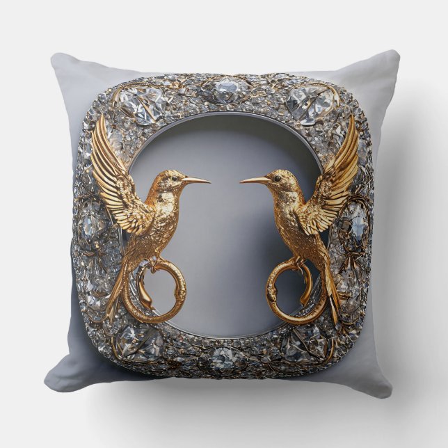 Wedding Birds Throw Pillow (Front)