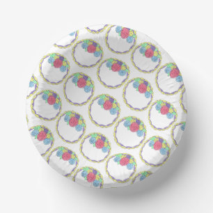 Wedding Birthday Bridal Shower Floral Round Cake Paper Plate