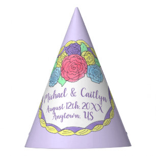Wedding Birthday Bridal Shower Floral Round Cake Party Hat