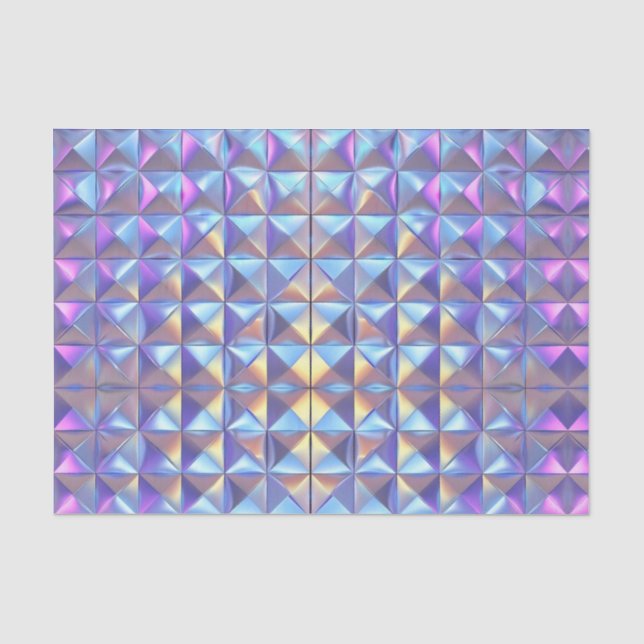 Wedding Birthday Decoupage Iridescent Geometric 2 Tissue Paper (Front)