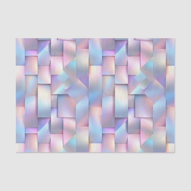 Wedding Birthday Decoupage Iridescent Geometric 5 Tissue Paper (Front)