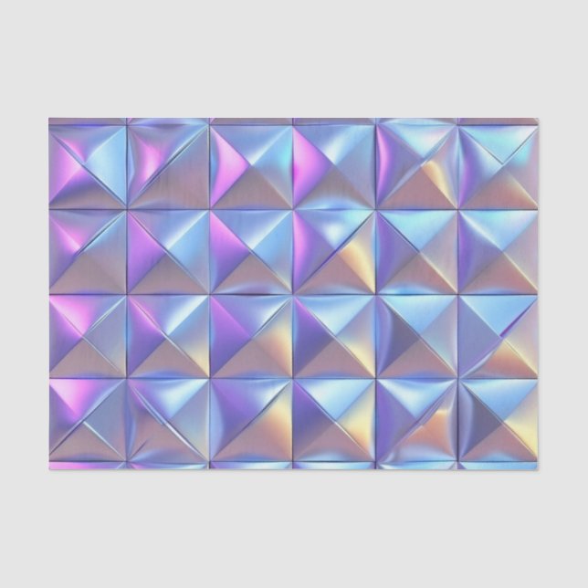 Wedding Birthday Decoupage Iridescent Geometric Tissue Paper (Front)