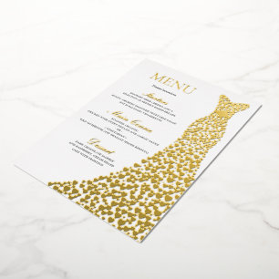 Wedding, Birthday Party or Bridal Shower Menu Gold