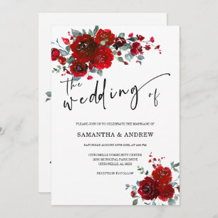 Wedding Black and Red Invitation