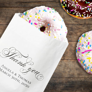 Wedding Black and White Minimalist Typography Favour Bag