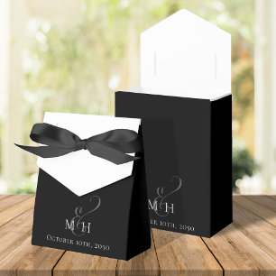 Wedding Black and White Script Typography Candy Favor Box