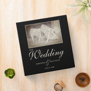 Wedding Black Beige Personalized Photo Binder